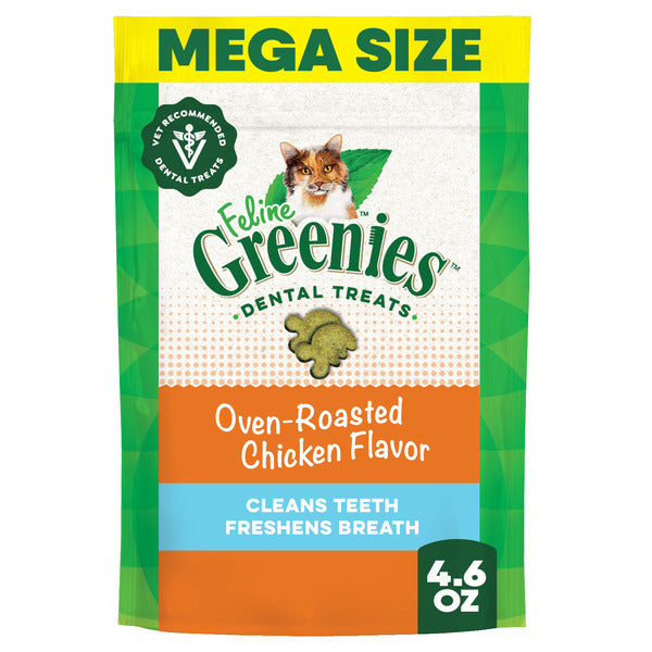 GREENIES Feline Adult Natural Dental Care Cat Treats, Oven Roasted Chicken Flavor - Elite Pet Collective
