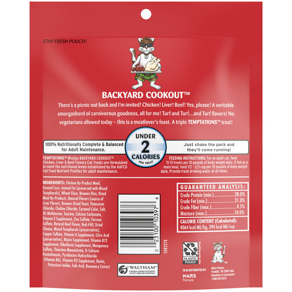 TEMPTATIONS MixUps Crunchy and Soft Cat Treats Backyard Cookout Flavor - Elite Pet Collective