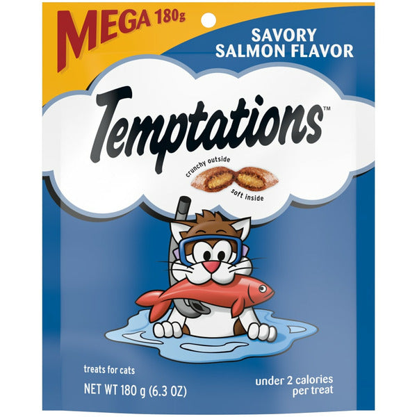 TEMPTATIONS Classic Crunchy and Soft Cat Treats Savory Salmon Flavor - Elite Pet Collective
