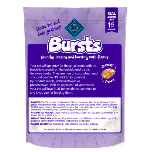 Blue Buffalo Bursts Crunchy Cat Treats, Chicken Liver and Beef - Elite Pet Collective