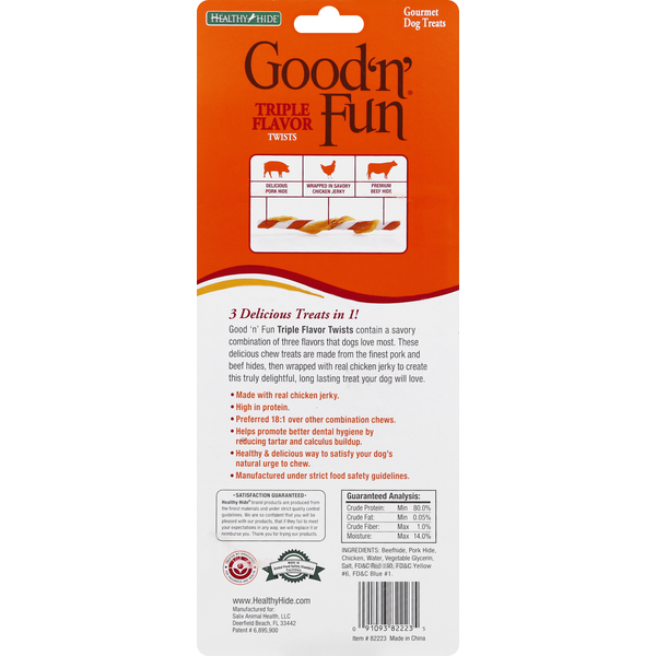 Good 'n' Fun Dog Treats, Gourmet, Triple Flavor, Twists - Elite Pet Collective