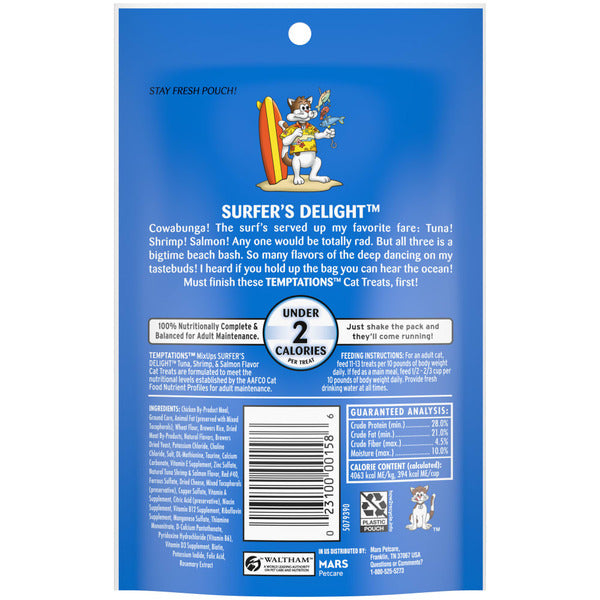 TEMPTATIONS MixUps Crunchy and Soft Cat Treats Surfers' Delight Flavor - Elite Pet Collective