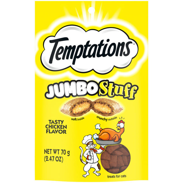 TEMPTATIONS Jumbo Stuff Crunchy and Soft Cat Treats Tasty Chicken Flavor - Elite Pet Collective
