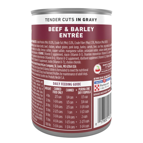 Purina ONE Tender Cuts in Gravy Beef and Barley Entree in Wet Dog Food Gravy - Elite Pet Collective