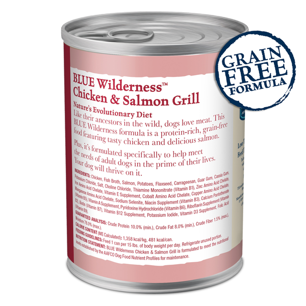 Blue Buffalo Wilderness High Protein, Natural Adult Wet Dog Food, Salmon & Chicken Grill - Elite Pet Collective