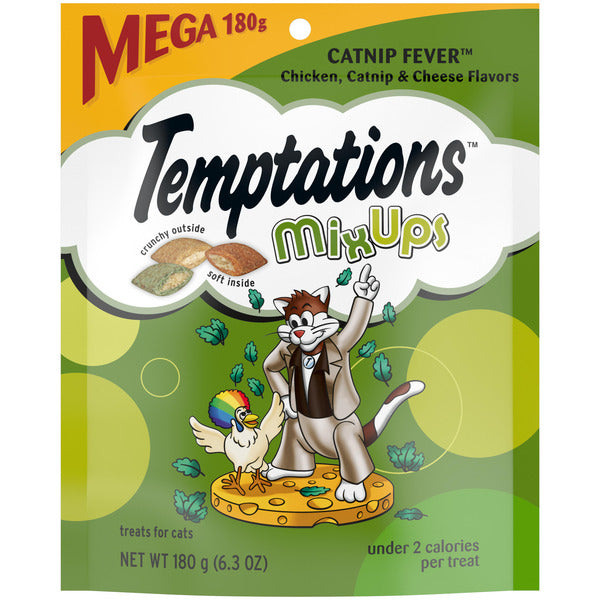 TEMPTATIONS MixUps Catnip Fever Flavor Crunchy and Soft Cat Treats, 6.3 oz. Pouch - Elite Pet Collective