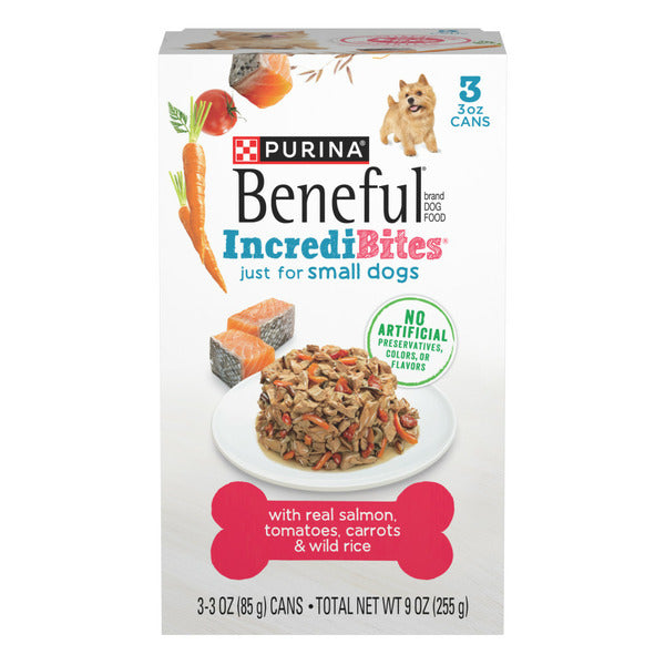 Purina Beneful Small Breed Wet Dog Food With Gravy, IncrediBites with Real Salmon - Elite Pet Collective