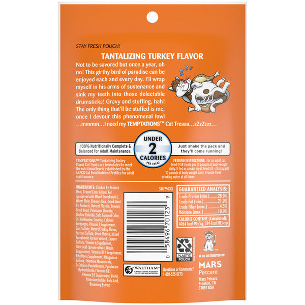 TEMPTATIONS Classic Crunchy and Soft Cat Treats Turkey Flavor - Elite Pet Collective