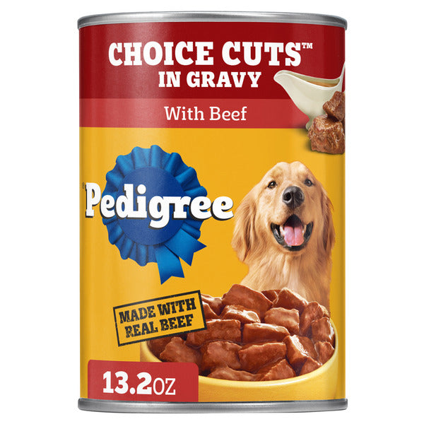 Pedigree Choice Cuts In Gravy Adult Canned Soft Wet Dog Food With Beef, 13.2 oz. Can - Elite Pet Collective
