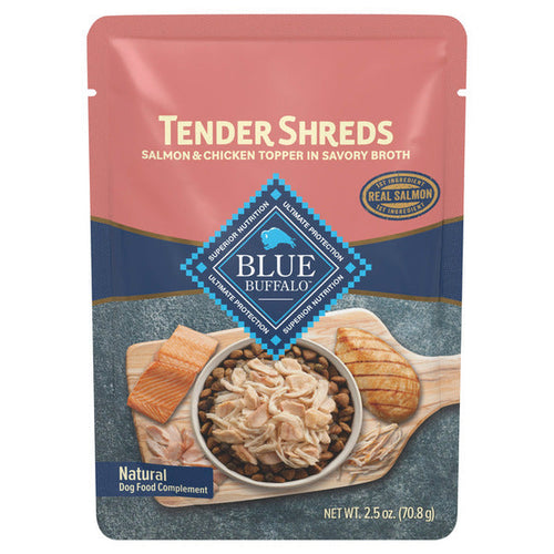 Blue Buffalo Tender Shreds Salmon & Chicken Topper In Savory Broth Dog Food - Elite Pet Collective