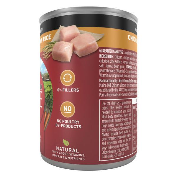Purina ONE Classic Ground Chicken and Brown Rice Entree Adult Wet Dog Food - Elite Pet Collective