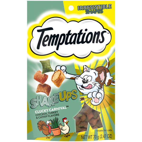 TEMPTATIONS Shakeups Crunchy and Soft Cat Treats, Clucky Carnival Flavor - Elite Pet Collective