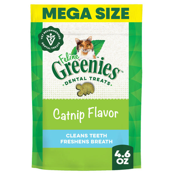GREENIES Feline Adult Natural Dental Cat Treats, Catnip Flavor, 4.6 oz. Pouch - Elite Pet Collective