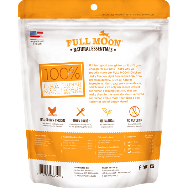 Full Moon Dog Treats, Jerky Tenders, Chicken Recipe, Antibiotic Free - Elite Pet Collective