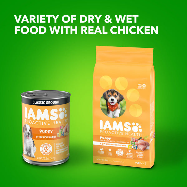 IAMS Proactive Health Puppy Wet Dog Food Classic Ground with Chicken and Rice - Elite Pet Collective