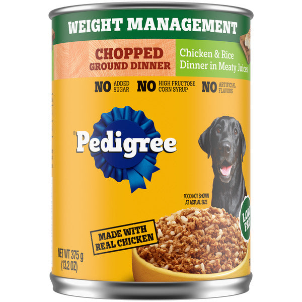 Pedigree Weight Management Chopped Ground Dinner Chicken & Rice Flavor Dog Food - Elite Pet Collective