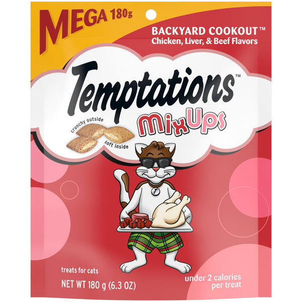 TEMPTATIONS MixUps Crunchy and Soft Cat Treats Backyard Cookout Flavor - Elite Pet Collective