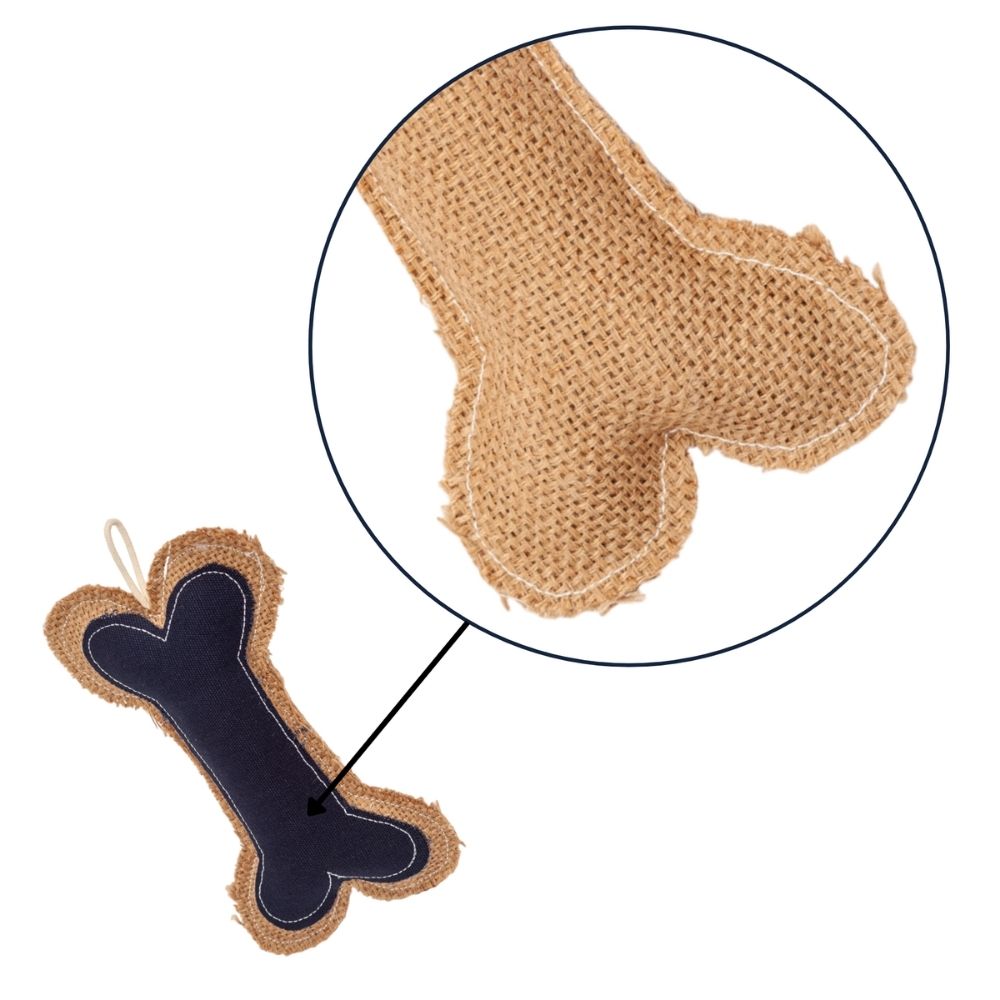 Country Living Jean Leather-Jute Bone Pillow Dog Chew Toy – Durable, Safe and Non-Toxic - Elite Pet Collective