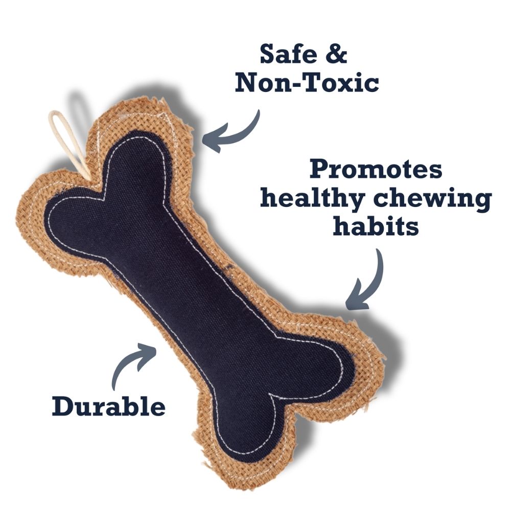 Country Living Jean Leather-Jute Bone Pillow Dog Chew Toy – Durable, Safe and Non-Toxic - Elite Pet Collective