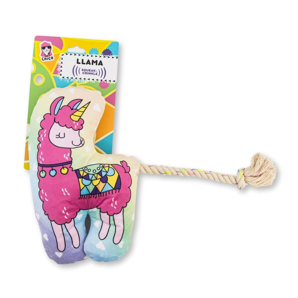 Magical Llama Plush Dog Toy – with Squeaker & Crinkle Paper for Fun Play - Elite Pet Collective