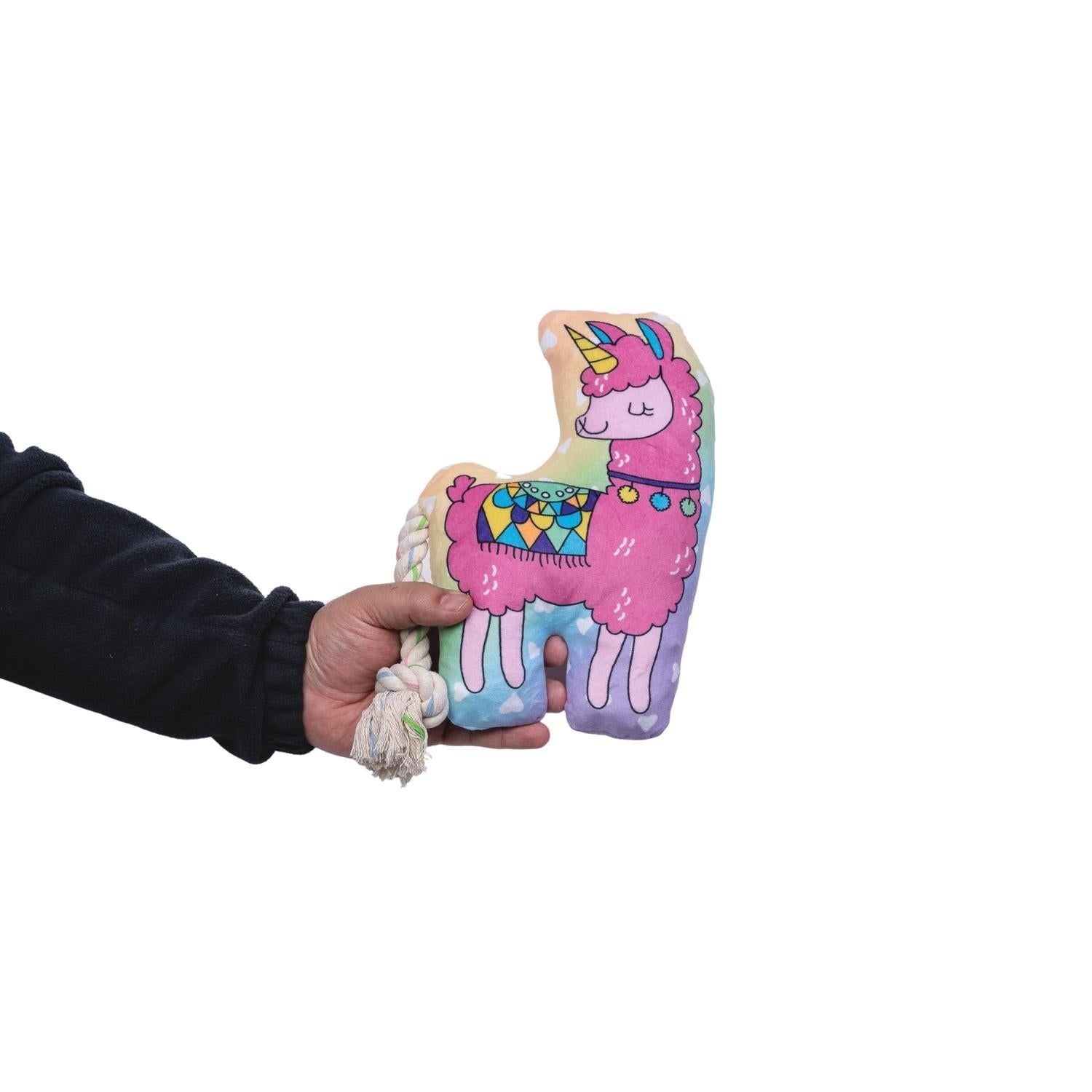 Magical Llama Plush Dog Toy – with Squeaker & Crinkle Paper for Fun Play - Elite Pet Collective