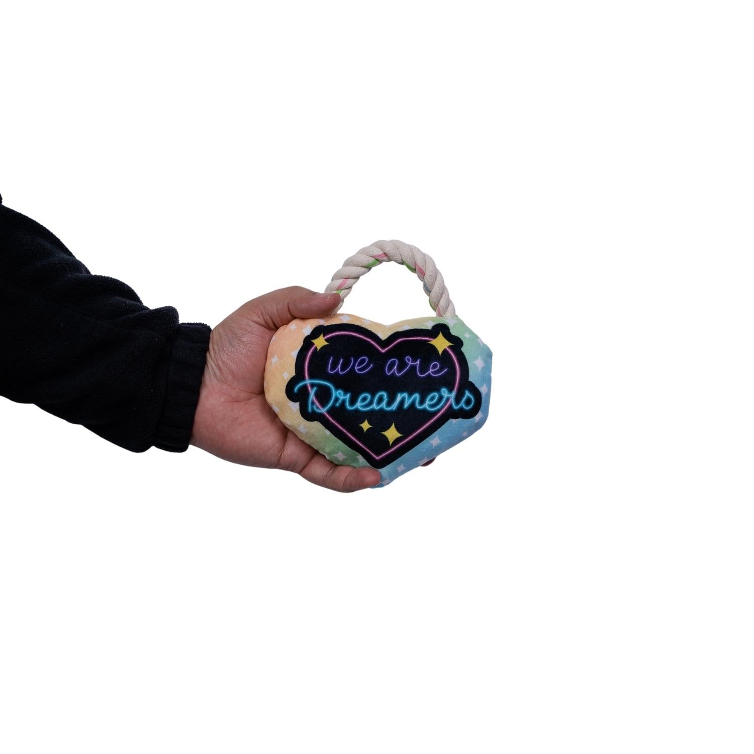 Love Heart Plush Dog Toy – with Squeaker & Crinkle Paper for Fun Play - Elite Pet Collective