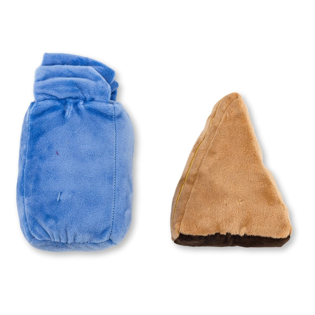 Cake Slice & Milk Midnight Snack Plush Dog Toy Gift Set – with Squeaker & Crinkle Paper - Elite Pet Collective