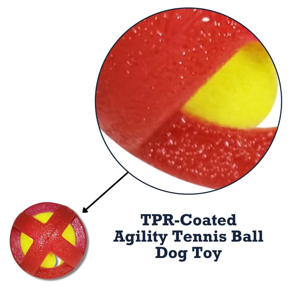 TPR-Coated Agility Tennis Ball Dog Toy – Durable & Pet-Safe - Elite Pet Collective