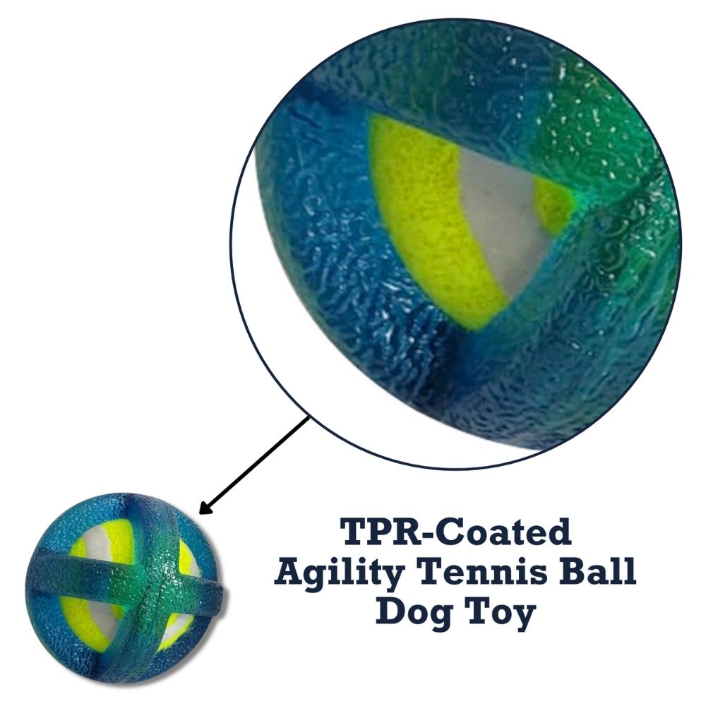 TPR-Coated Agility Tennis Ball Dog Toy – Durable & Pet-Safe - Elite Pet Collective