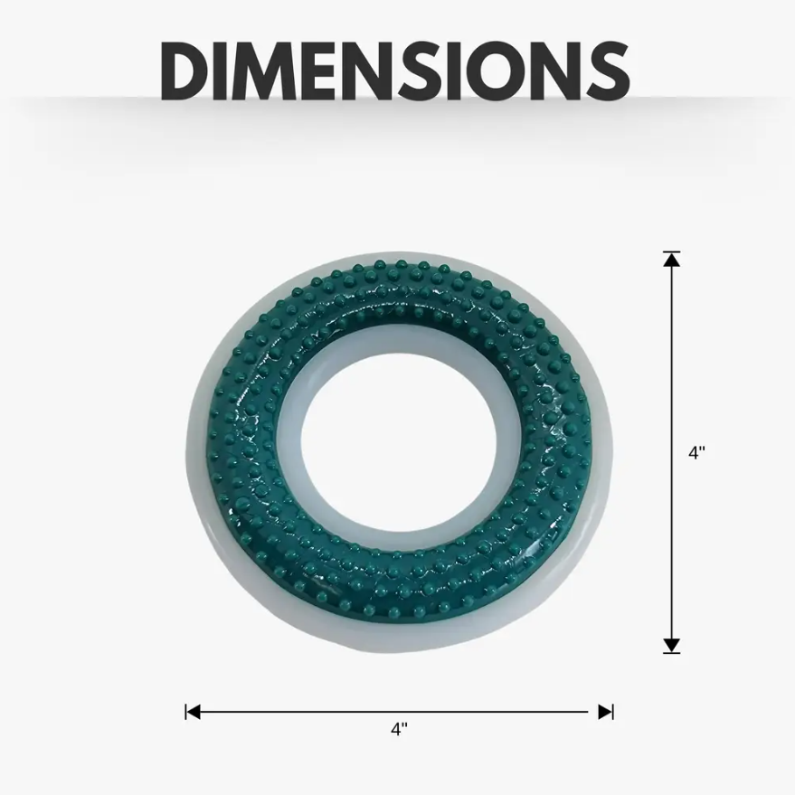 TPR & Nylon Dental Chew Ring Toy for Dogs - Ideal for Aggressive Chewers – (4" Diameter) - Elite Pet Collective