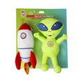 Space Alien & Rocket Plush Dog Toy Gift Set – with Squeaker & Crinkle Paper for Fun Play - Elite Pet Collective