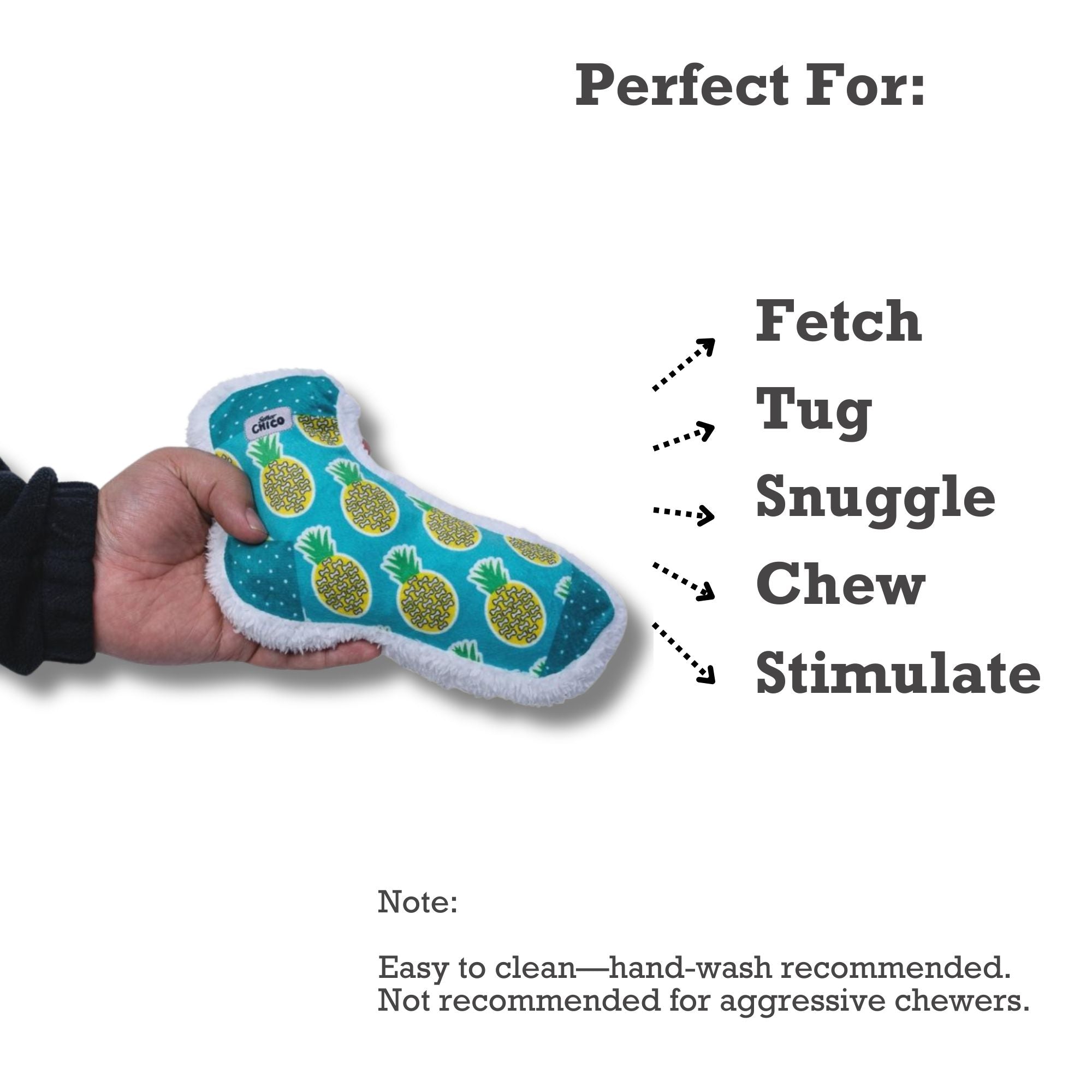 Squeaky Sock Plush Dog Toy – Whimsy Wonders Pineapple Design - Elite Pet Collective