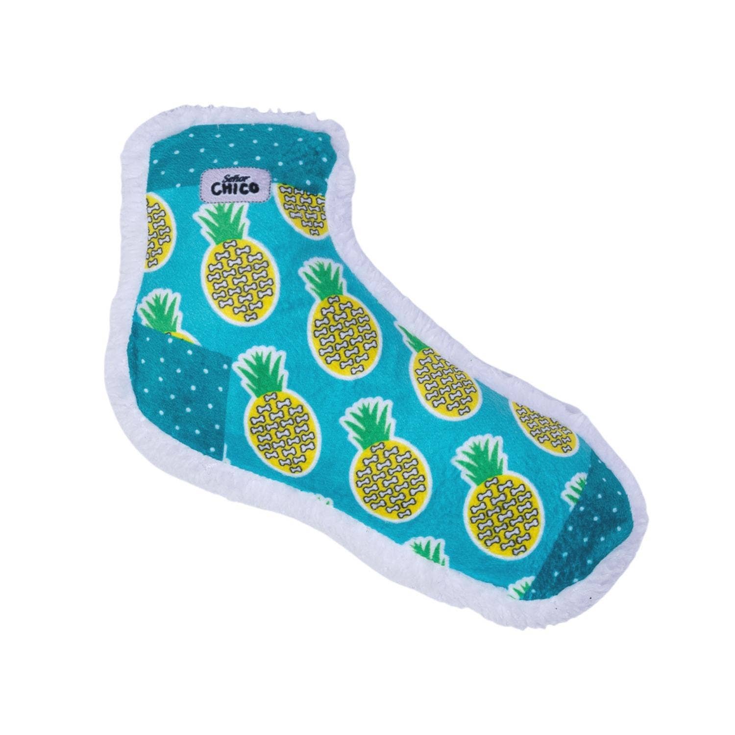 Squeaky Sock Plush Dog Toy – Whimsy Wonders Pineapple Design - Elite Pet Collective