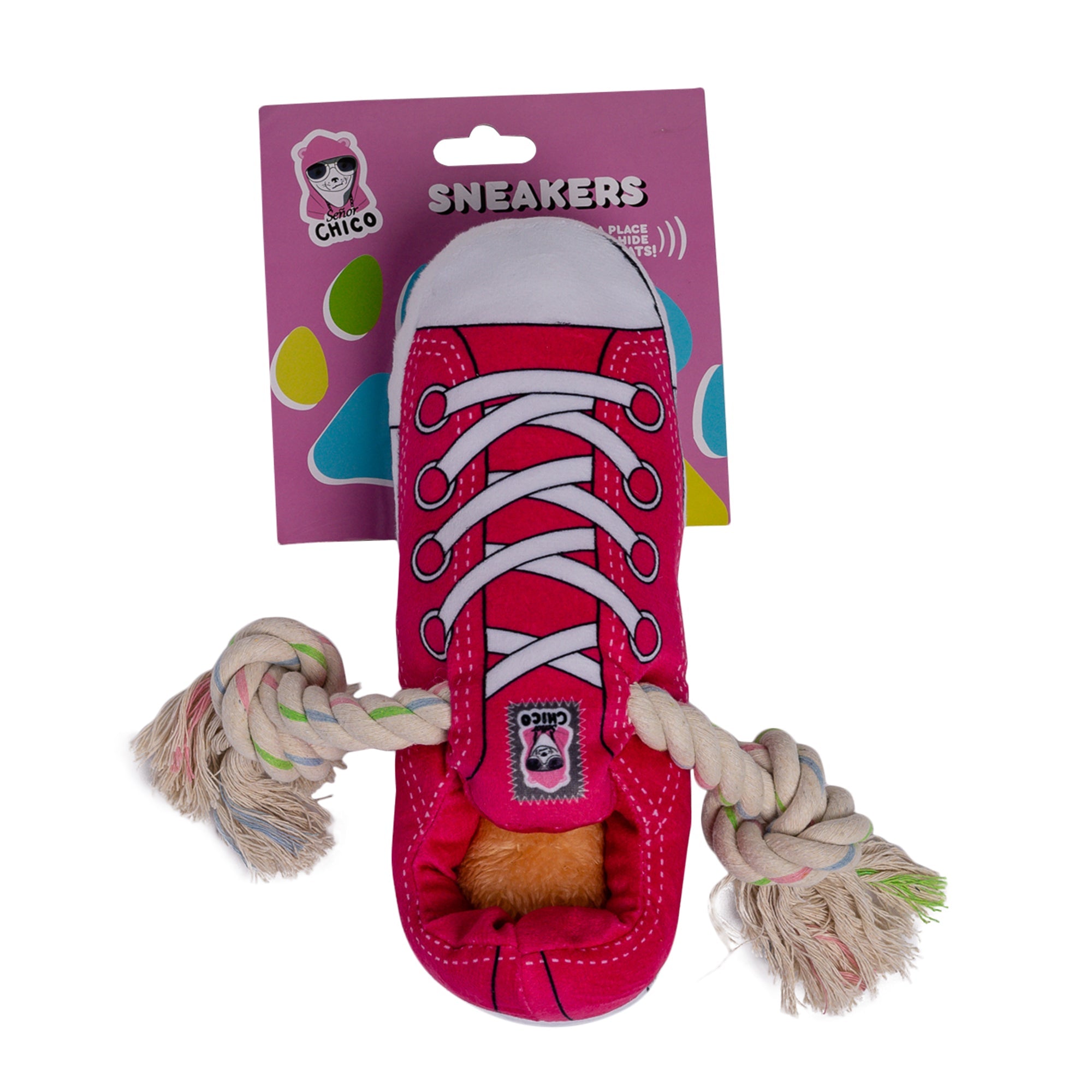 Squeaky Comfort Plush Sneaker Dog Toy – with Treat Compartment, Safe & Durable – Pink - Elite Pet Collective