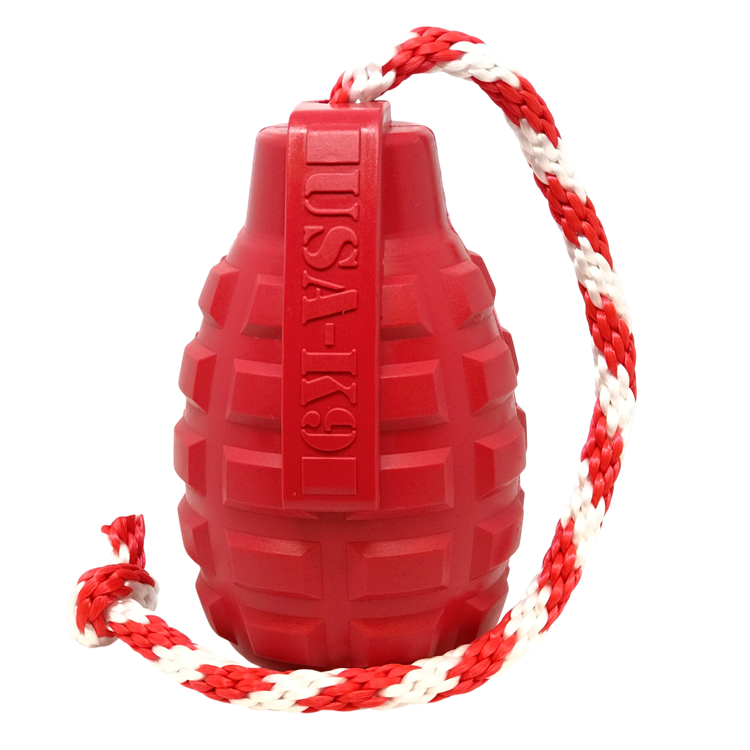 USA-K9 Grenade Rubber Dog Chew Toy | K9 Handler Reward Toy | Blue | USA Made - Elite Pet Collective