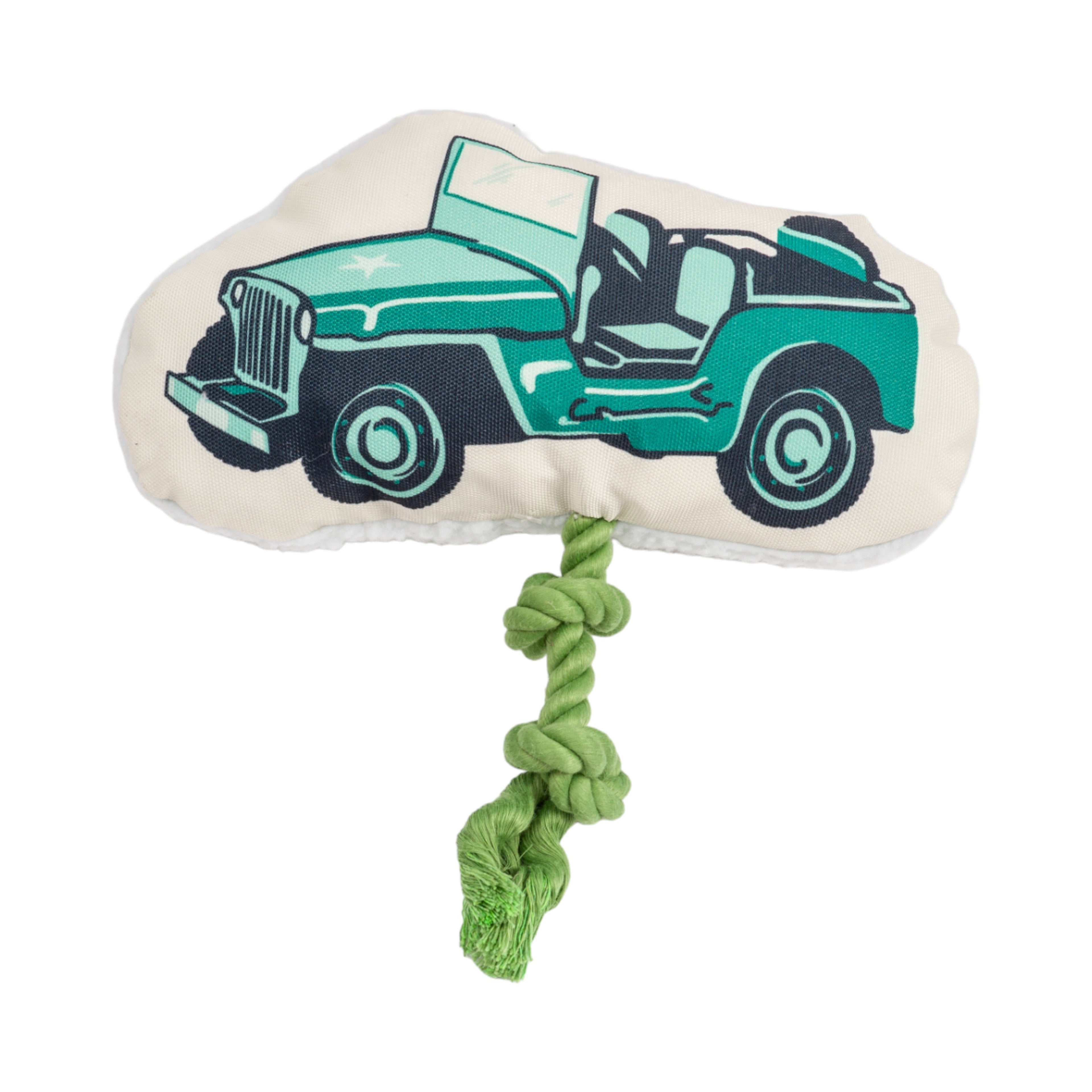 Country Living Retro Army Jeep with Squeaker & Crinkle Paper Plush Dog Toy - Elite Pet Collective