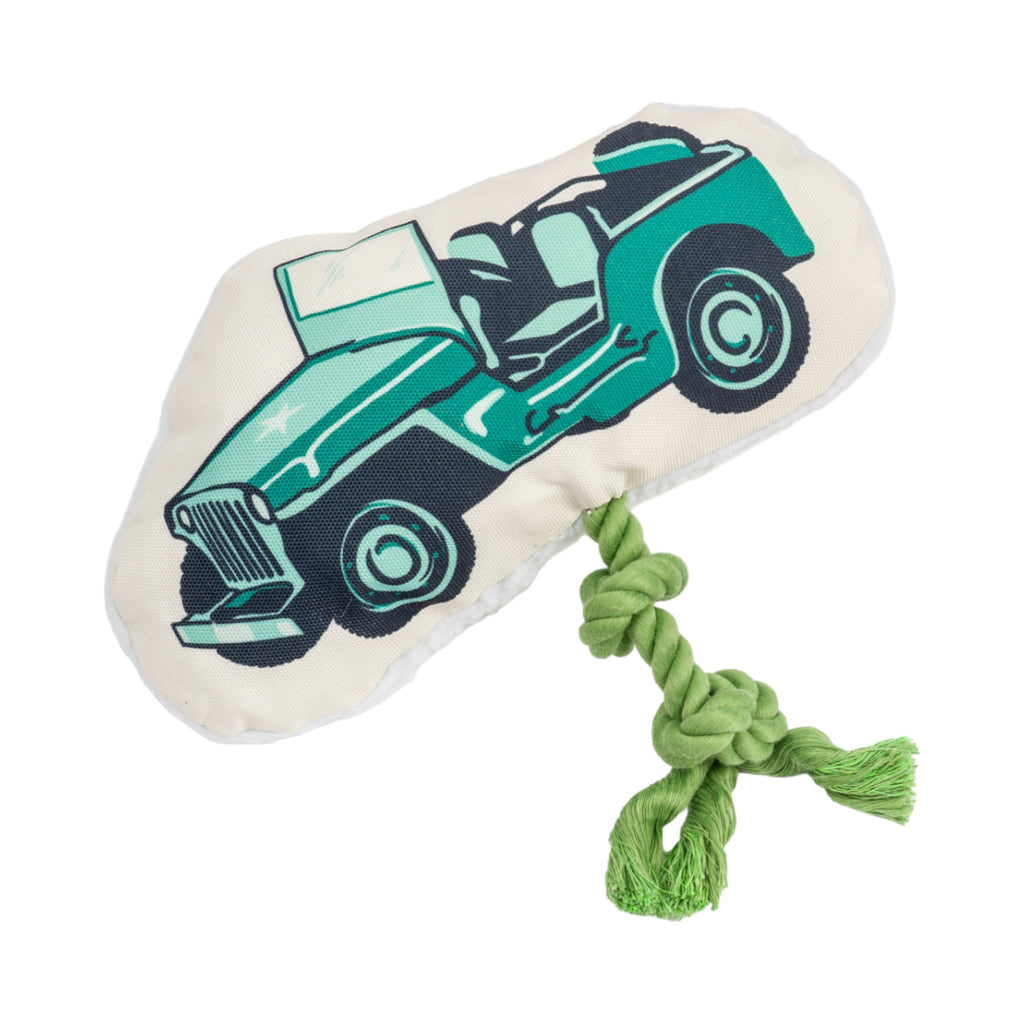 Country Living Retro Army Jeep with Squeaker & Crinkle Paper Plush Dog Toy - Elite Pet Collective