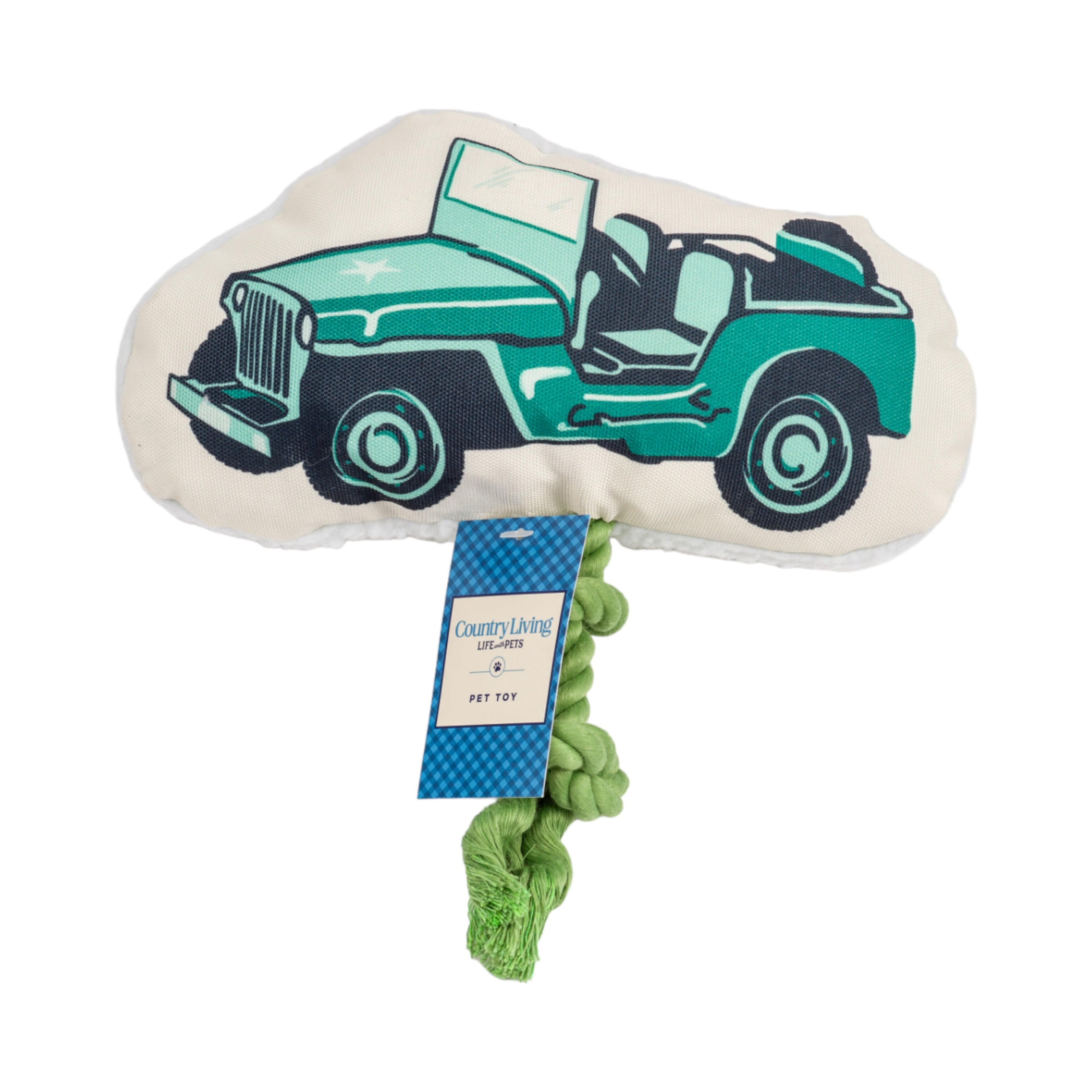 Country Living Retro Army Jeep with Squeaker & Crinkle Paper Plush Dog Toy - Elite Pet Collective