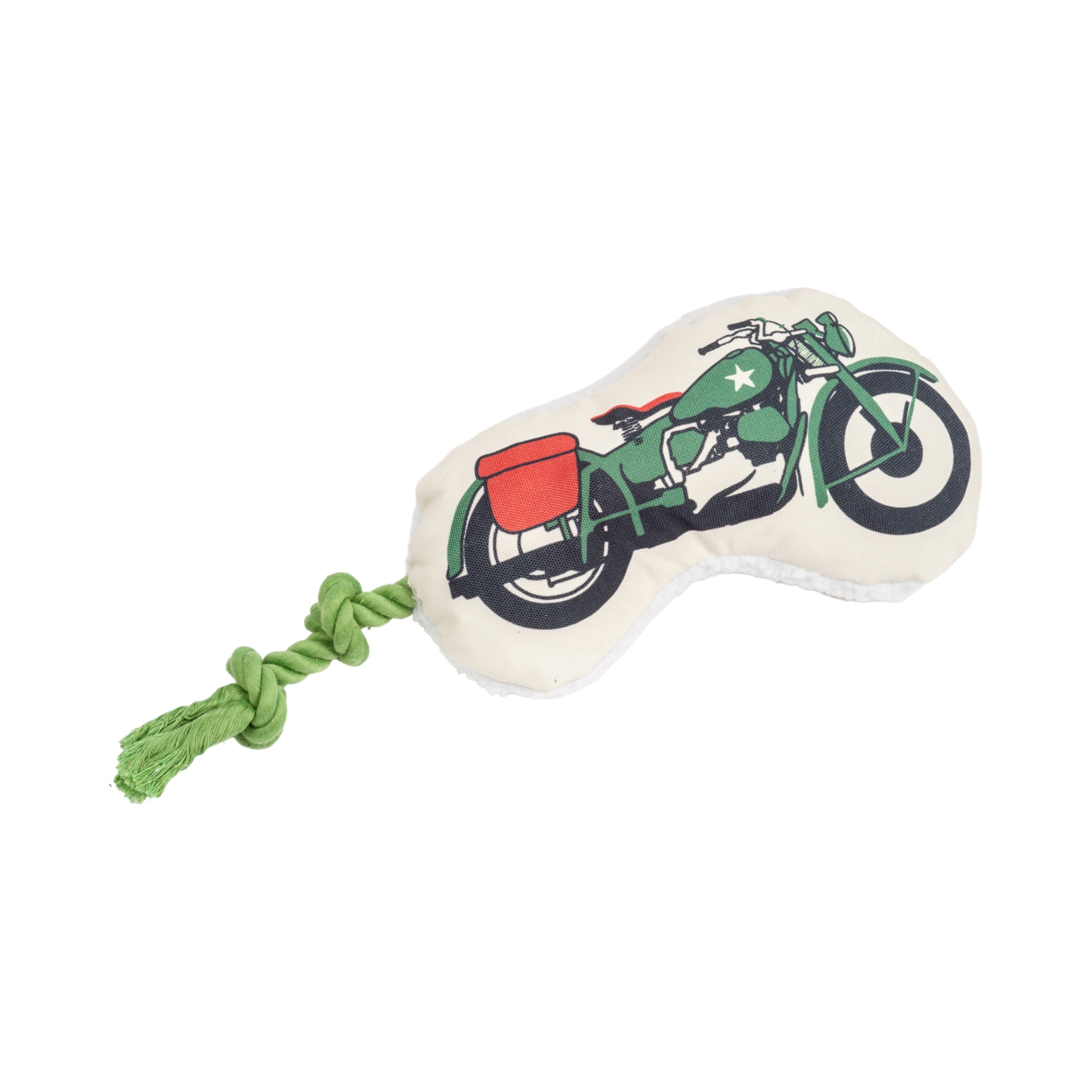 Country Living Retro Army Motorcycle with Squeaker & Crinkle Paper Plush Dog Toy - Elite Pet Collective