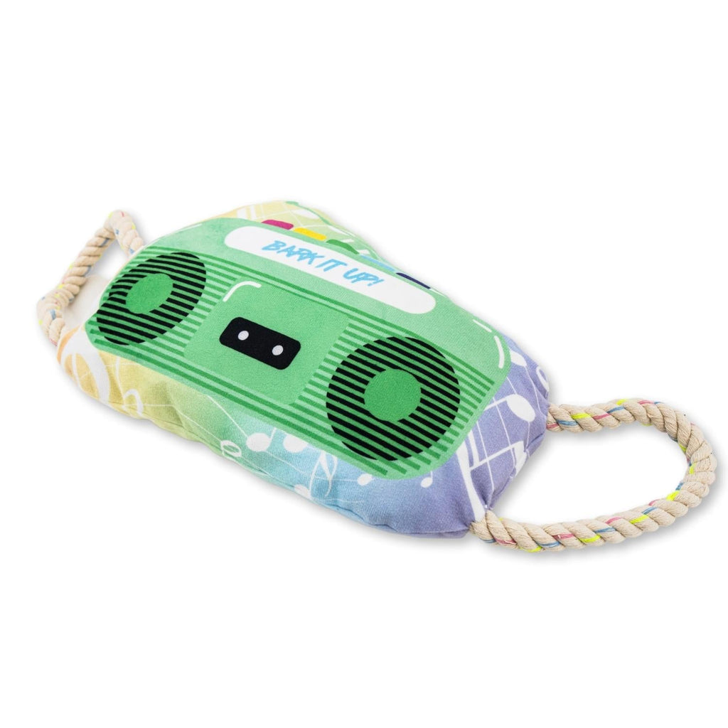 Retro Boombox Plush Dog Toy – with Squeaker & Crinkle Paper for Fun Play - Elite Pet Collective