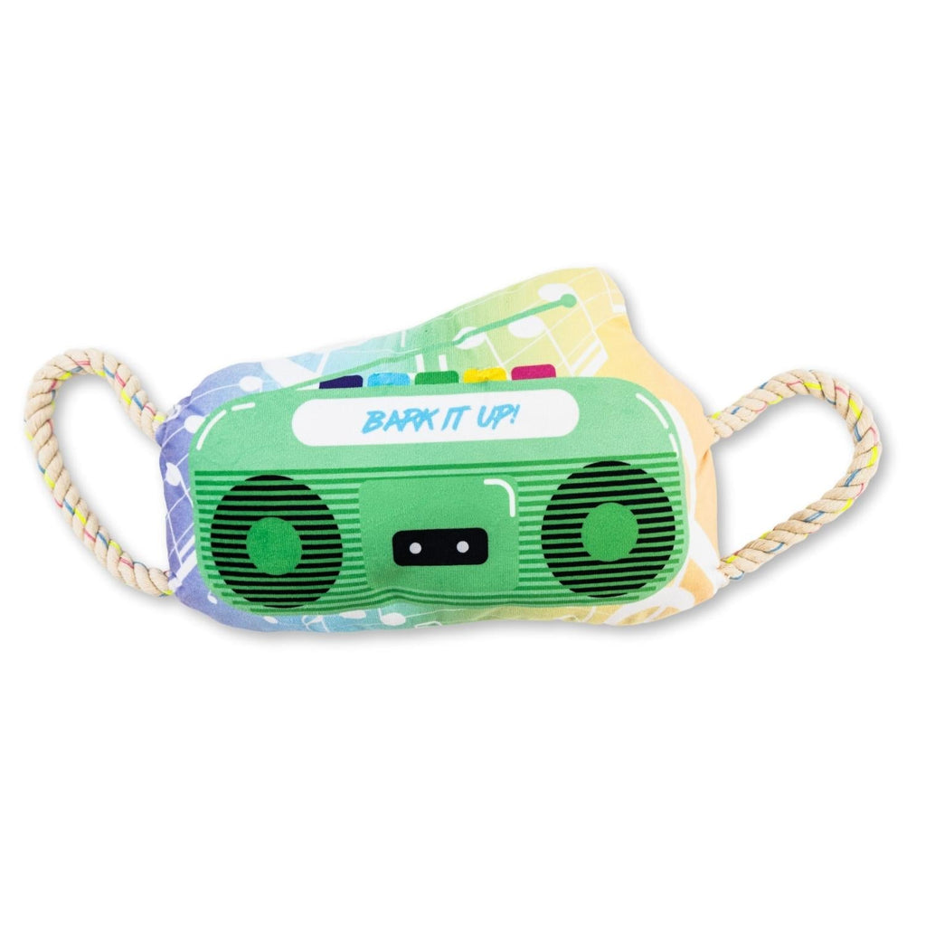 Retro Boombox Plush Dog Toy – with Squeaker & Crinkle Paper for Fun Play - Elite Pet Collective