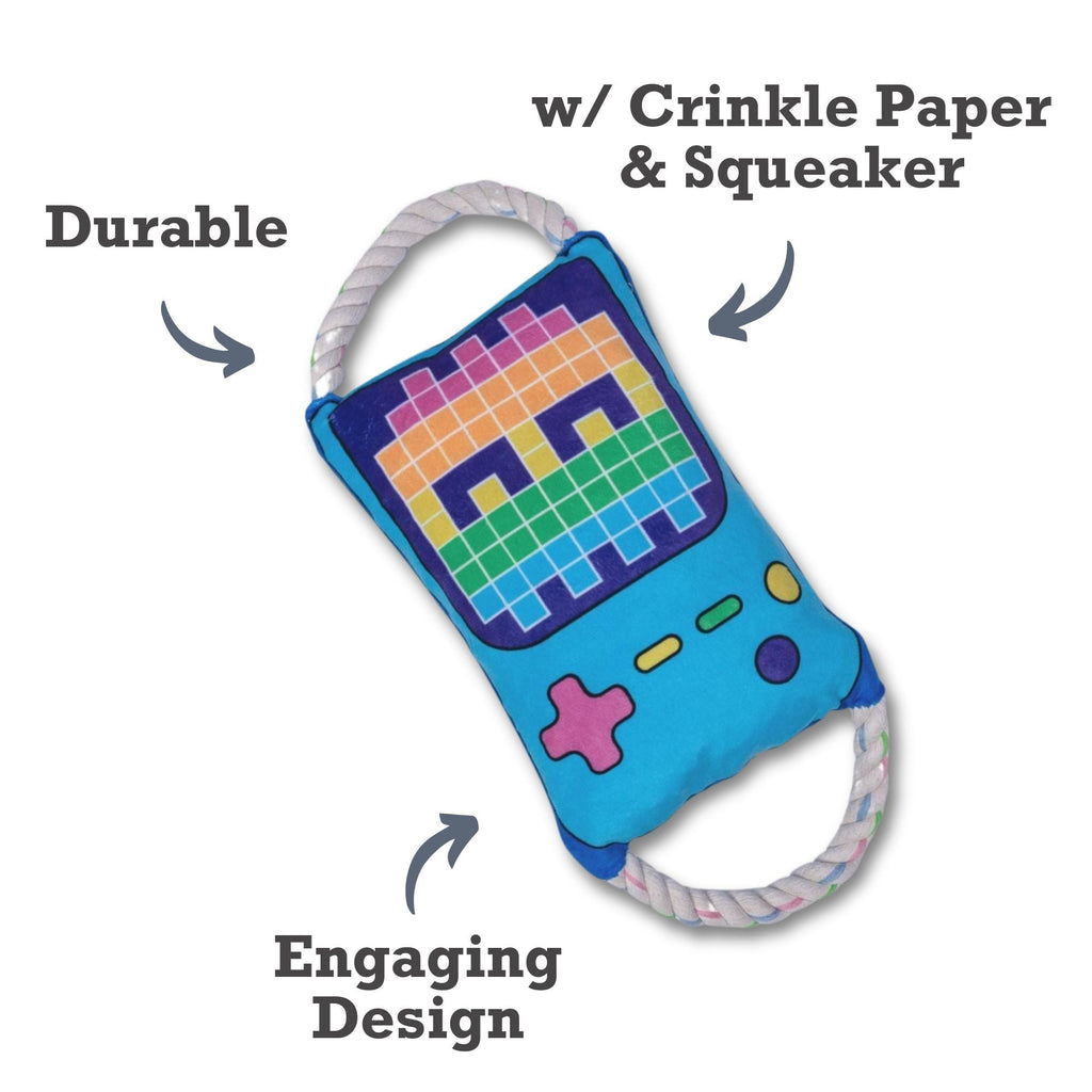 Retro Gamer Plush Dog Toy – with Squeaker & Crinkle Paper for Fun Play - Elite Pet Collective