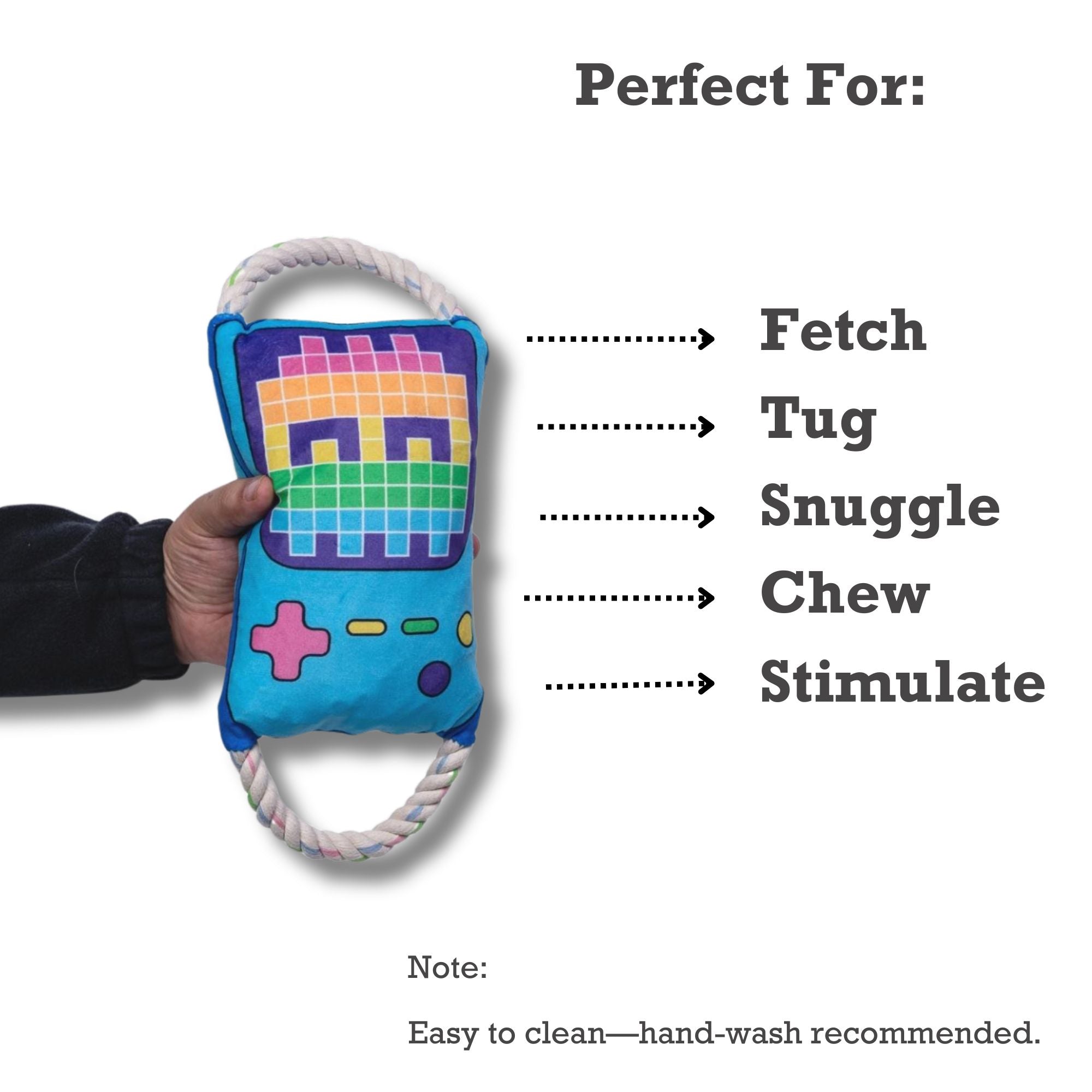 Retro Gamer Plush Dog Toy – with Squeaker & Crinkle Paper for Fun Play - Elite Pet Collective