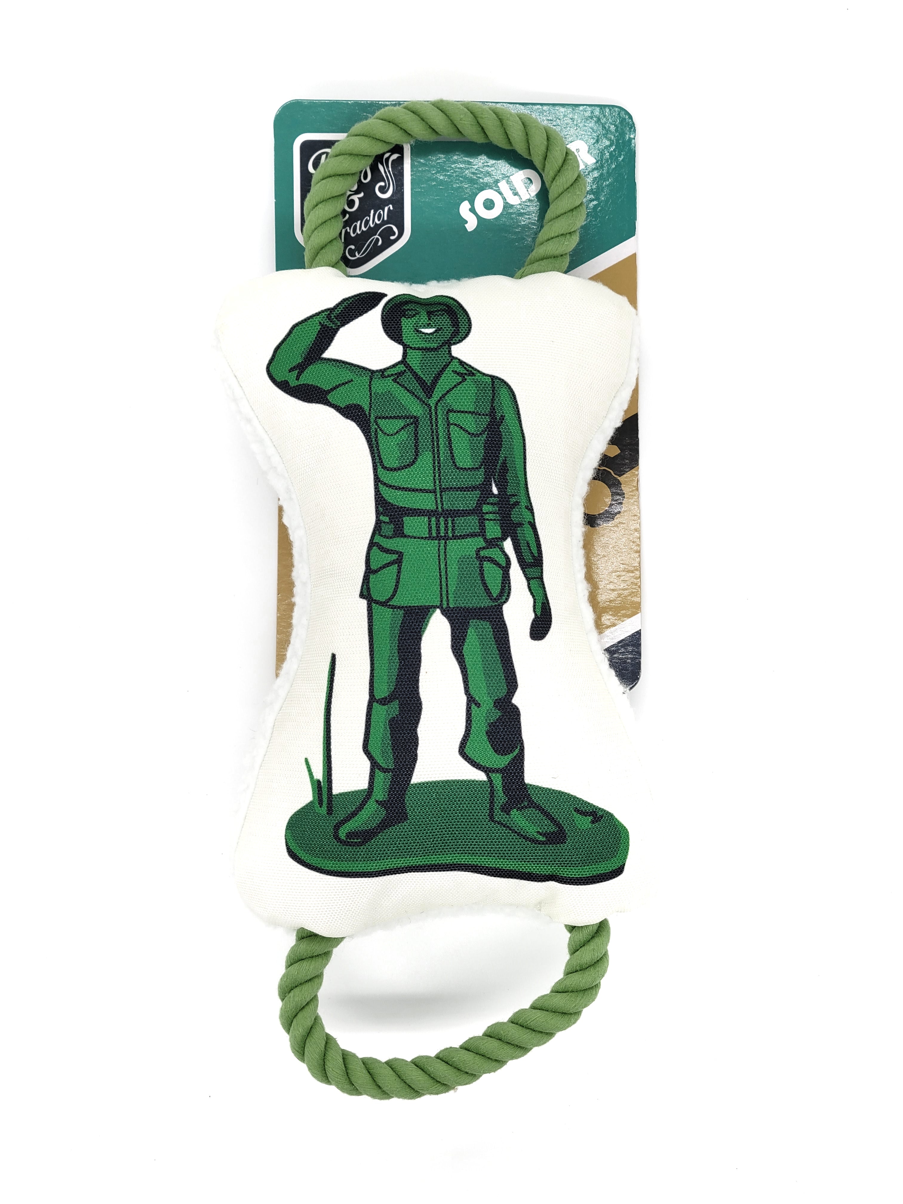 Retro Soldier with Squeaker & Crinkle Paper Plush Dog Toy - Elite Pet Collective
