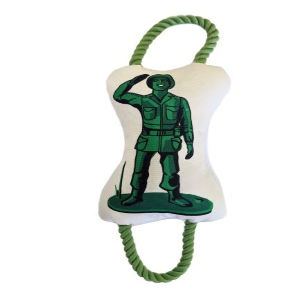 Retro Soldier with Squeaker & Crinkle Paper Plush Dog Toy - Elite Pet Collective