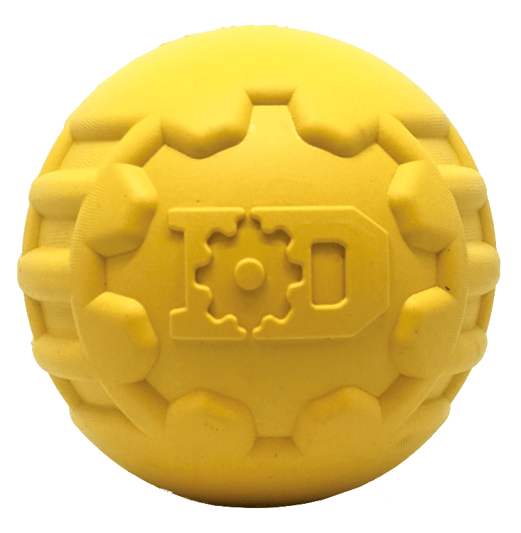 Industrial Dog Ball Rubber Chew Toy for Heavy Chewers | Yellow | USA Made | SodaPup - Elite Pet Collective