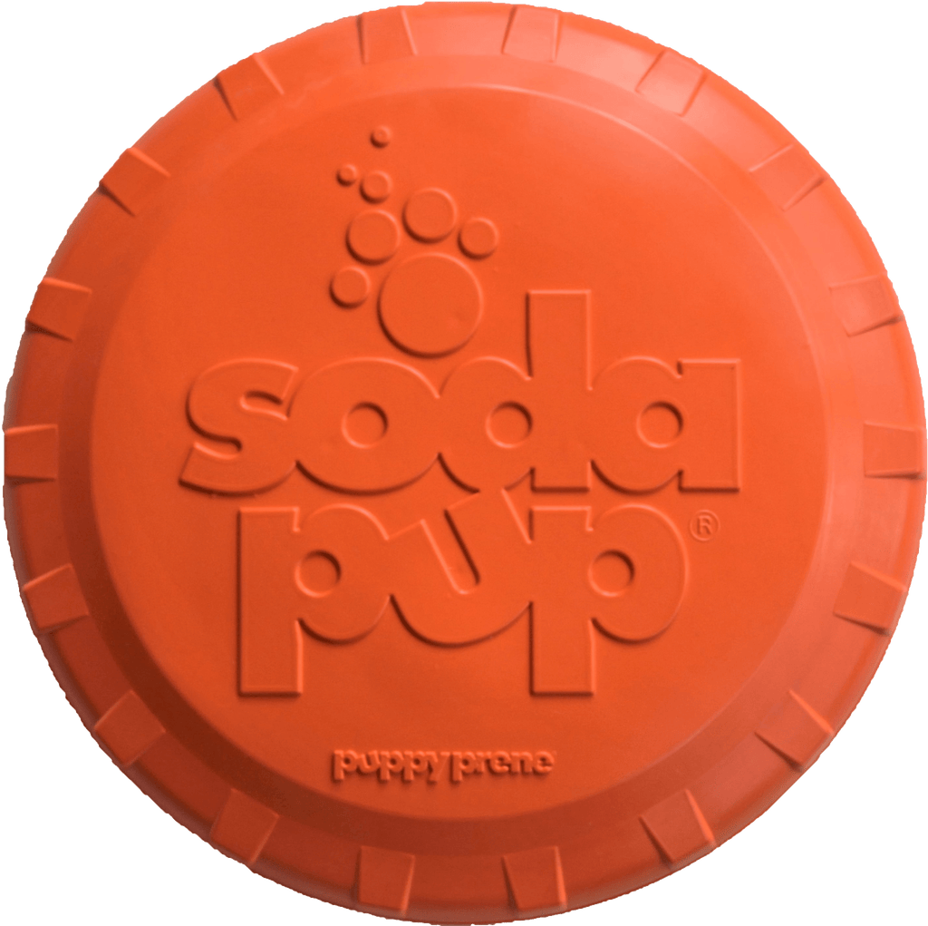 Bottle Top Flyer Rubber Frisbee for Dogs | Orange | Vet Approved | USA Made - Elite Pet Collective