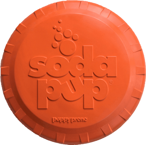 Bottle Top Flyer Rubber Frisbee for Dogs | Orange | Vet Approved | USA Made - Elite Pet Collective
