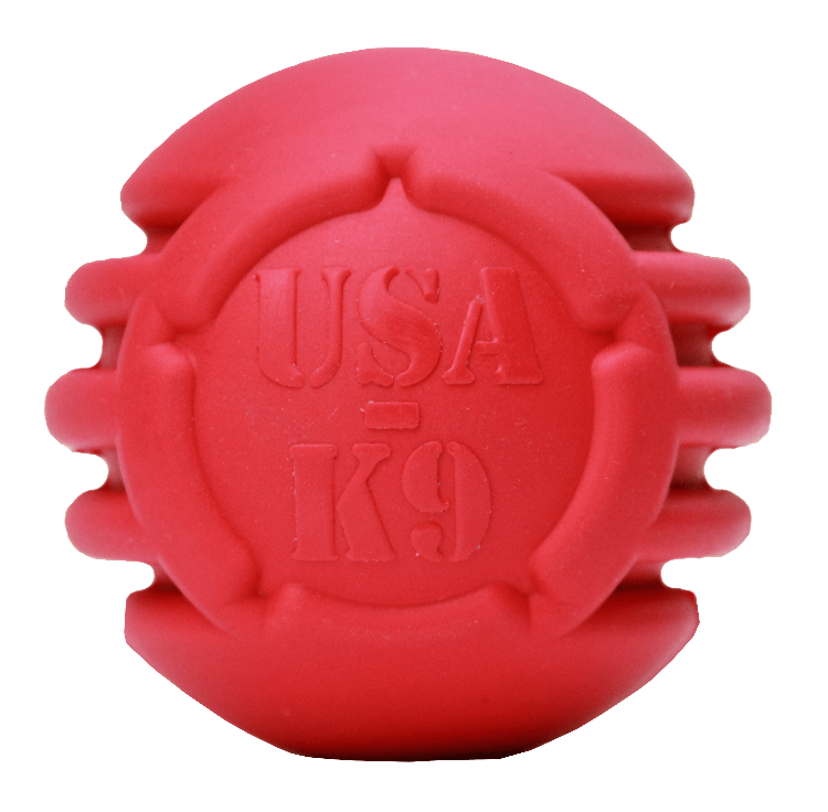USA-K9 Stars and Stripes Rubber Dog Toy | K9 Handler Reward Toy | Red | USA Made - Elite Pet Collective