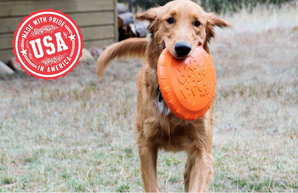 Bottle Top Flyer Rubber Frisbee for Dogs | Orange | Vet Approved | USA Made - Elite Pet Collective
